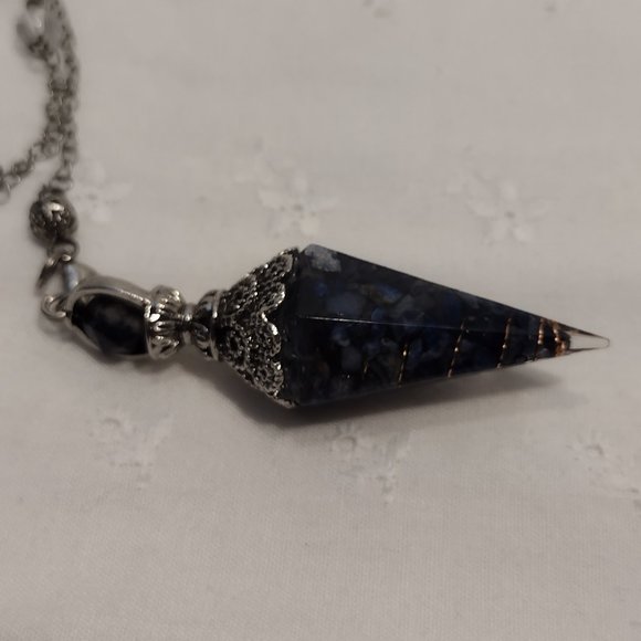 Lapis Lazulis Crystal Hexagonal Pendulum - Picture 4 of 4